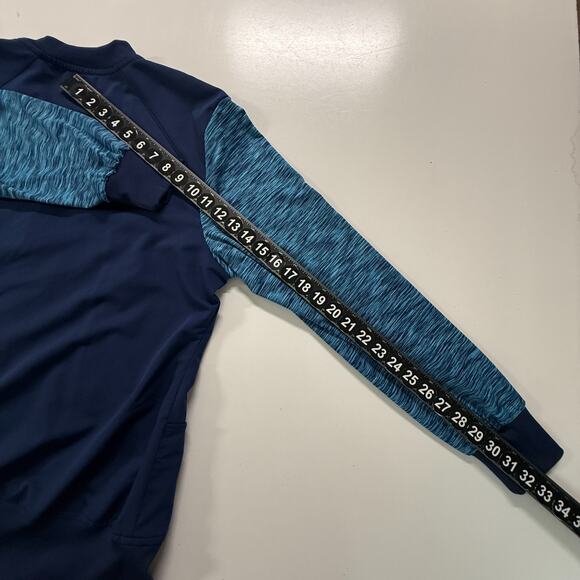 Dickies Jacket Womens Large Blue Marled Scrubs Dynamix Full Zip Warm Up Medical - Picture 8 of 12